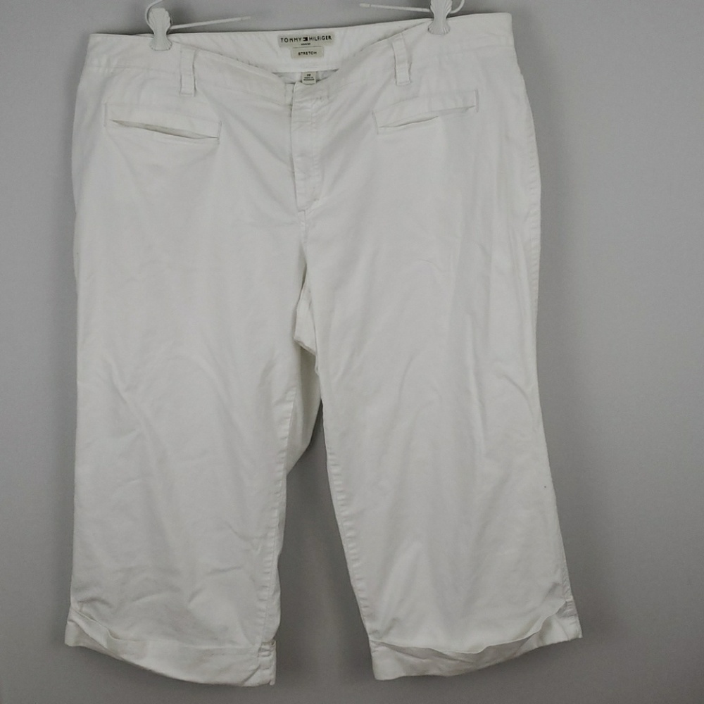 Tommy Hilfiger Womens 22 White  Stretch Capris